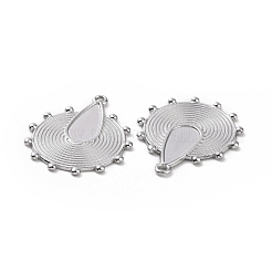 Подвески-кабошоны из не тускнеющей нержавеющей стали 304 STAS-C003-08P