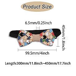 Noeuds papillon en bois ajustables à motif de puzzle&nbsp;AJEW-WH0348-37
