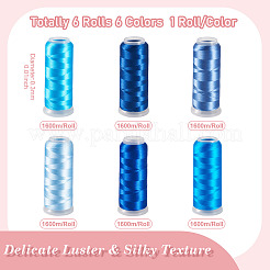 6 рулон велюровой пряжи 6 цветов&nbsp;AJEW-TA0002-70B