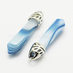 Pendentifs pointus en agate naturelle teintée&nbsp;G-E332-C01