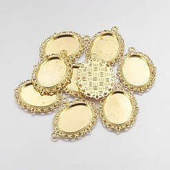Pendente basi in lega zinco per cabochon e strass&nbsp;LS-PALLOY-A15257-G-NR