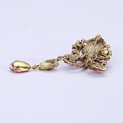 Капля с цветочными булавками со стразами PW-WG27153-01