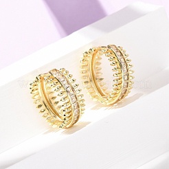 Messing Micro Pave klare Zirkonia Creolen&nbsp;EJEW-D351-09G