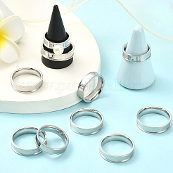 18 шт. 6 стиля 201 нержавеющая сталь рифленые кольца для пальцев&nbsp;RJEW-SC0001-30P