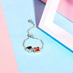 Регулируемая цепочка из 925 перстня из стерлингового серебра с родиевым покрытием JR618B