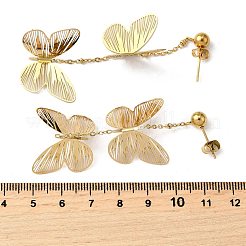 Серьги-гвоздики с кисточками из нержавеющей стали 304&nbsp;EJEW-D308-11G