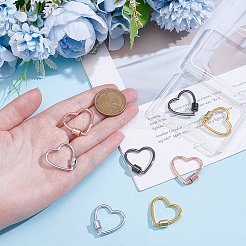 8 Stück 4 Farben Zinklegierung Schraubkarabiner Schloss Charms&nbsp;FIND-UN0010-19