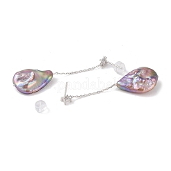 Серьги-гвоздики из стерлингового серебра с защитой от потускнения EJEW-C087-14A-P