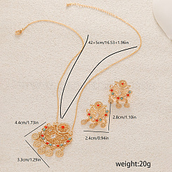 Элегантный комплект из серег и ожерелий в ближневосточном стиле из латуни с микропаве из кубических цирконий для женщин EM9923