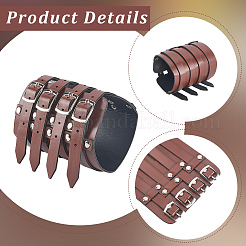 1 Stück Wikinger-Armband aus PU-Lederkordel&nbsp;BJEW-CL0001-46A