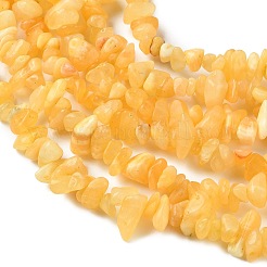 天然石イエロージェイド翡翠ビーズ連売り  チップ  1.5~7.5x3~15x3~7mm  穴：1mm  31.50''（80センチメートル）&nbsp;GG-NH0009-A02-02