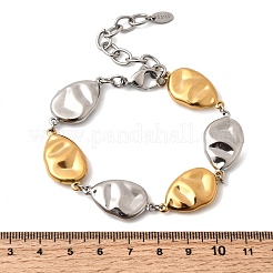 Pulseras de cadena de eslabones de acero inoxidable quirúrgico 316L texturizado para mujer&nbsp;BJEW-D454-03GP