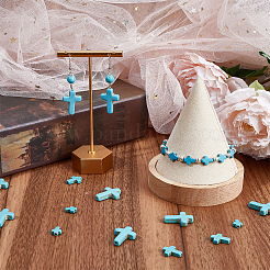 90шт 3 стиля синтетические бирюзовые бусины TURQ-SC0001-21C