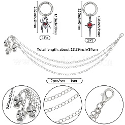 4 stücke 3 arten messing boot strap ketten & legierung siam strass schuhe charme sets&nbsp;HJEW-BM0001-12