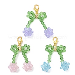 3 шт. подвески из австрийского хрусталя с имитацией вишневого стекла&nbsp;HJEW-JM04058