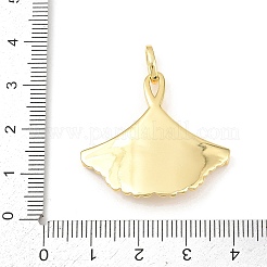 真鍮製マイクロパヴェキュービックジルコニアペンダント  葉  ゴールドカラー  29.5x32x4mm  穴：4.5x2.5mm&nbsp;KK-K411-08G