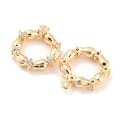 Pendentifs avec zircon cubiques à micro-pavés en laiton&nbsp;KK-E090-21G