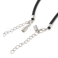 Черная резина материалы ожерелье шнура RCOR-D002-B