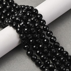 Натуральный черный турмалин бисер нитей&nbsp;G-S345-8mm-002