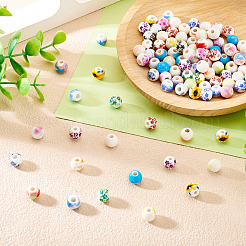 160шт 20 стиля фарфоровые бусины ручной работы с принтом&nbsp;PORC-TA0001-14