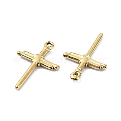 304ステンレスペンダント  クロスチャーム  14KGP本金メッキ  19x12x2mm  穴：1mm&nbsp;STAS-L022-346G-02