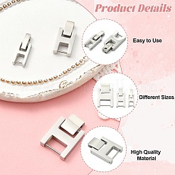 3 шт. 3 стиля прямоугольных застежек для часов из нержавеющей стали&nbsp;STAS-CJ0003-30