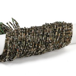 Нити бусин из натурального зеленого рутилированного кварца G-RM2025-C38-A