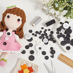 Пуговицы из смолы 300шт 2 цвета&nbsp;DIY-SP0003-98A