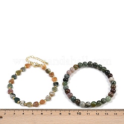 Комплект браслетов из натуральных индийских агатов для женщин BJEW-G752-02G-05