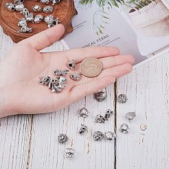 Сплавочные овальные бусины тибетского стиля  TIBEB-PH0004-41AS