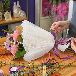 4 пакет полиэстеровая упаковочная бумага для цветочного букета&nbsp;ORIB-BC0001-12B