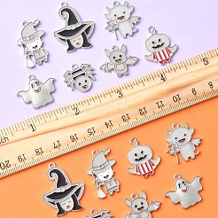 14 шт. 7 стиля хэллоуин тематика стойка покрытие светящийся сплав эмаль подвески&nbsp;ENAM-FS0002-10P