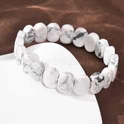 Натуральные браслеты из граненого говлита с бусинами&nbsp;BJEW-K251-07S