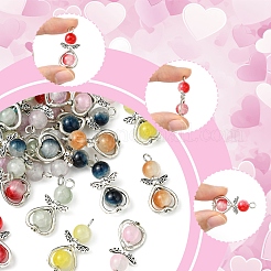 40 шт. подвески в виде ангела из стекла 8 цветов. с фурнитурой из сплава PALLOY-FS00027