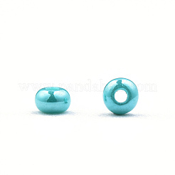 11/0 チェコ不透明ガラスシードビーズ  光沢のある  ラウンド  ターコイズ  2.2x1.5mm  穴：0.7mm  約500 G /袋&nbsp;SEED-N004-003B-30