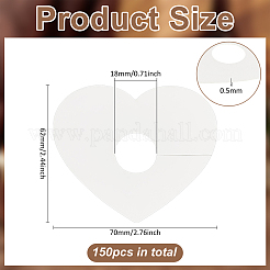 紙製ワイングラスチャーム  ブランクのゴブレットマーカー  ハート  62x70x0.5mm  内径：18mm&nbsp;AJEW-WH0080-13A
