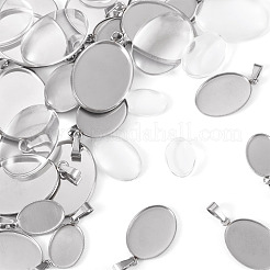 DIY-Sets zur Herstellung ovaler Anhänger aus Edelstahl 304&nbsp;DIY-TA0014-44