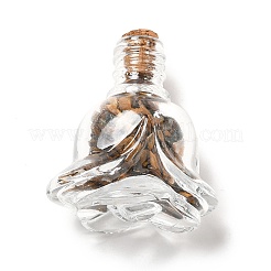 Чипсы из смешанных драгоценных камней в украшениях для бутылок из розового стекла DJEW-G039-01