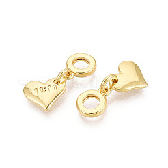 Латунные подвески в форме сердца в европейском стиле&nbsp;KK-N259-21G