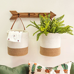 Плетеные хлопковые корзины для хранения&nbsp;AJEW-WH20054-010A