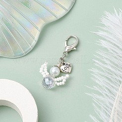 Decorazioni pendenti con perline di vetro angelo&nbsp;HJEW-MZ00109-01