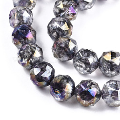 Прозрачные стеклянные бусины гальваническим пряди&nbsp;EGLA-N006-077