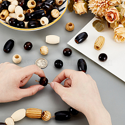 224шт 8 стиля натуральных деревянных бусин WOOD-PH0003-41