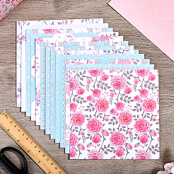 24 Blatt 12 Stile Rosen-Scrapbook-Papierblöcke&nbsp;DIY-WH0304-989H