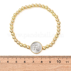 Stretch-Armbänder aus Messing mit runden Perlen für Damen&nbsp;BJEW-H640-03A-GP