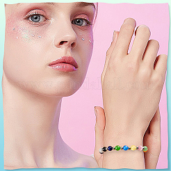 2шт. брелок из стеклянных бусин кошачий глаз&nbsp;HJEW-SC0002-23