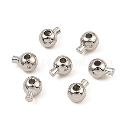 真鍮製つぶし玉カシメ玉  長持ちメッキ  ラウンド  プラチナ  5x3.5x3.5mm  穴：0.9mm&nbsp;KK-Z030-16C-P
