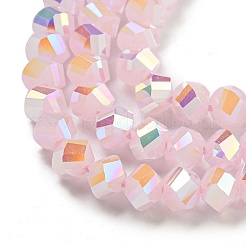 Стеклянные бусины с гальваническим покрытием  GLAA-Q105-04I