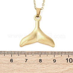 Ожерелья с подвеской в виде хвоста кита из нержавеющей стали 304&nbsp;NJEW-M096-18G