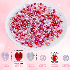 1650 шт. прозрачные акриловые бусины ко Дню святого Валентина SACR-SP0001-11